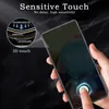 A hand holding a smartphone with a screen protector applied, demonstrating touch sensitivity. Produktbild-Vorschau