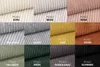 A collage of fabric swatches in various colors, each labeled with a name. Produktbild-Vorschau