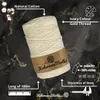 Baumwollkordel mit einem Kern 100m 3mm Elfenbein mit Produktbild-Vorschau 2