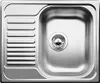 A top-down view of a stainless steel kitchen sink with a drainer board. Náhľad obrázku produktu