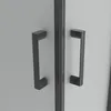 Close-up of two dark gray handles on a shower door. Produktbild-Vorschau