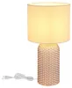 Globo Lighting Tischleuchte Glas champagnerfarben, Textil Produktbild-Vorschau 10
