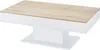 A modern coffee table with a wood-look top and white base, shown against a white background. Náhled obrázku produktu