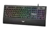 A black gaming keyboard with RGB lighting is shown against a white background. Produktbild-Vorschau
