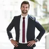 DonDon schmale Strickkrawatte 5 cm - dunkelrot mit weißen Produktbild-Vorschau 7