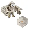A toy owl-like creature and a D20 die are shown against a white background. Produktbild-Vorschau