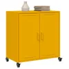 A yellow cabinet with two doors and wheels on a white background. Anteprima dell’immagine prodotto
