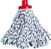 A mop head with white and blue strands and a red plastic connector. Anteprima dell’immagine prodotto