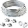 STAHLSEIL + 4 SEILKLEMME + 2 KAUSCHE 10mm 40 Meter   6x37  Produktbild-Vorschau 1