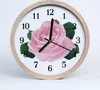 Holzuhr 30fi cm wanduhr - Rose Blumen Produktbild-Vorschau 1