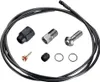 A collection of bicycle brake line components laid out on a white background. Produktbild-Vorschau