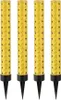 Four golden birthday candles with black star patterns are arranged in a row against a white background. Anteprima dell’immagine prodotto