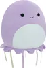 A plush toy jellyfish with purple and white colors and dangling ribbons. Podgląd zdjęcia produktu