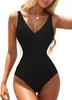 Damen Badeanzug Bauch Kontrolle Badeanzug Tiefe V-Hals Produktbild-Vorschau 4