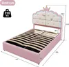 Lit plateforme pour enfant, design princesse avec couronne, Voir les images du produit 2