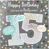 Zahlenkarte zum 15. Geburtstag mit Musik, veredelte Produktbild-Vorschau 1