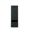 A dark gray four-drawer filing cabinet is shown against a white background. The bottom drawer is partially open. Náhled obrázku produktu