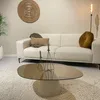 Couchtisch Brix 110x65x35 cm Glas Stahl Weiß Braun Produktbild-Vorschau 4