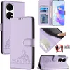 Leder Hülle für Huawei P50 Pro Süße Katze Flip Case Produktbild-Vorschau 1