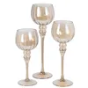 HOME ELEMENTS Candeliere in vetro Ambra, set di 3 pezzi, Anteprima dell’immagine prodotto 1