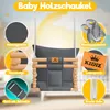 A baby swing with various features highlighted by text and close-up images. Produktbild-Vorschau