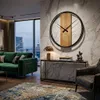 Horloge en chêne Loft Round métallique 80 cm, z231 Voir les images du produit 5