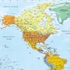 A world map showing continents and oceans. Produktbild-Vorschau