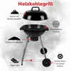 Holzkohlegrill 82x54x54cm fahrbarer Rundgrill Grill Produktbild-Vorschau 2