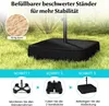 An image showing how to assemble a weighted umbrella stand, with a close-up of sand and a diagram of the steps. Produktbild-Vorschau