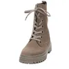 A single beige lace-up boot is shown against a white background. Produktbild-Vorschau