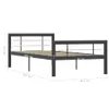 vidaXL Rama łóżka szaro-biała metalowa 90×200 cm Podgląd zdjęcia produktu 5
