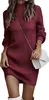 ASKSA Damen Strickkleid Rollkragen Pullikleid Elegant Produktbild-Vorschau 1
