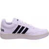 A white Adidas sneaker with black stripes is shown against a white background. Anteprima dell’immagine prodotto