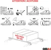 Diagrams illustrating the proper and improper use of car roof racks, including weight limits and opening instructions. Anteprima dell’immagine prodotto