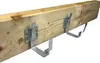 Two metal brackets attached to a wooden beam. Produktbild-Vorschau