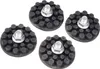 Four black rubber feet with silver bolts, arranged in a diamond pattern on a white background. Anteprima dell’immagine prodotto
