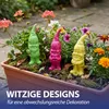 Gartenzwerg 6er Set Polyresin pink gelb grün rot orange Produktbild-Vorschau 5