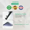 Marketing image showcasing features of a kitchen tool with close-up views and text callouts. Produktbild-Vorschau