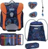 A collection of items from a school set, including a backpack, pencil case, and drawstring bag, displayed against a white background. Anteprima dell’immagine prodotto