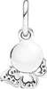 A close-up, studio shot of a silver Pandora charm shaped like a butterfly with a round pearl-like body. Produktbild-Vorschau