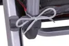 A close-up view of a gray tie knot on a gray metal and plastic frame, with a hint of red and black fabric in the background. Produktbild-Vorschau