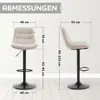 Meisterhome Barhocker 2er Set Beige Stoff – Produktbild-Vorschau 2