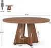 A diagram showing the dimensions of a round dining table, with a silhouette of a person for scale. Podgląd zdjęcia produktu