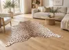 Leoparden Teppich Kunstfell Braun Weiß 160x185cm Fellimitat Produktbild-Vorschau 3