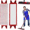 A collage of images showing mop pads, a mop head, and a person cleaning with a mop. Náhled obrázku produktu