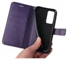 A hand holding a purple flip phone case with a floral and butterfly design. Produktbild-Vorschau