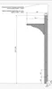 A technical drawing or diagram showing the installation dimensions and specifications of a wall-mounted climbing frame or similar structure. Produktbild-Vorschau