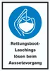 Rettungsboot-Laschings lösen beim Aussetzvorgang Schild A5 Produktbild-Vorschau 1