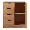 A wooden chest of drawers with one open cabinet. Náhled obrázku produktu
