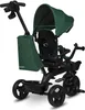 A green and black tricycle with a canopy and storage bag, shown from a slightly elevated front-left angle against a white background. Produktbild-Vorschau